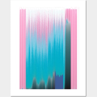 L.A. Poolside Glitch Abstract Contemporary Art Posters and Art